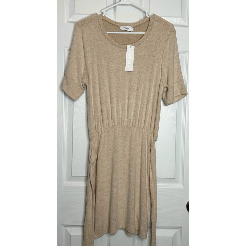 🌸GILLI* NWT  Short Sleeve Soft Tie Waist Mini Dress